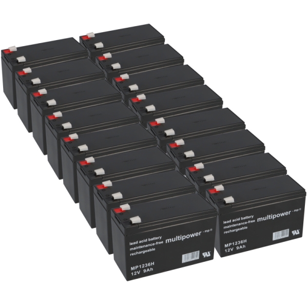 Ersatzakku für Best Power B610 Batt 1500 Markenakku 16x 12V 9Ah USV Lieferumfang